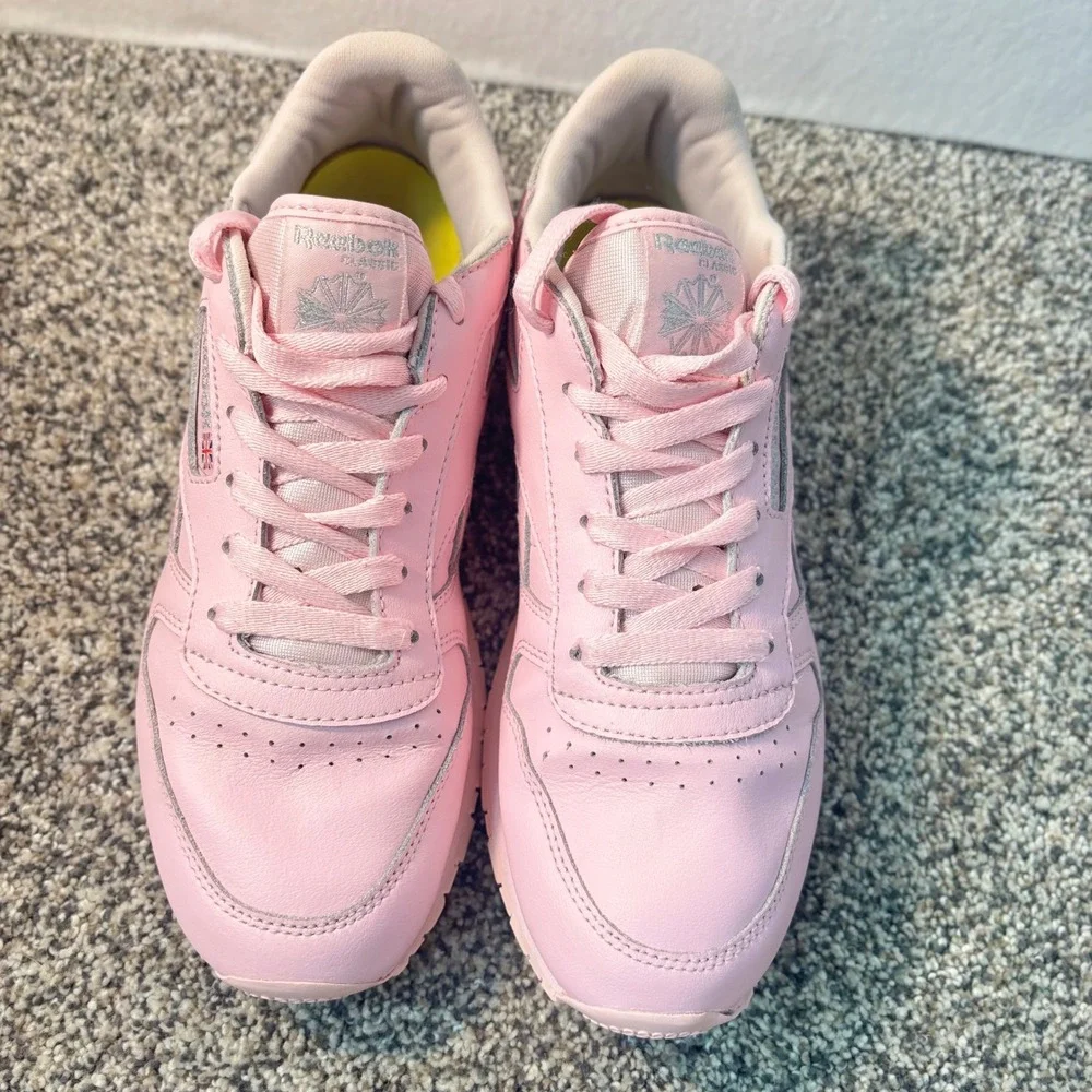 Reebok Classic Leather Gi Pink Silver Snakeskin Womens Sneakers shoes Y6/women 8